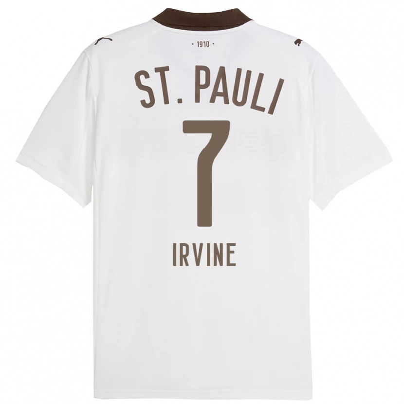 Danxen Kinder Jackson Irvine #7 Weiß Rot Auswärtstrikot Trikot 2025/26 T-Shirt
