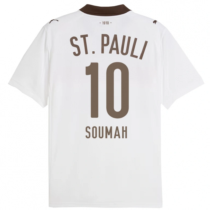 Danxen Kinder Bouba Soumah #10 Weiß Rot Auswärtstrikot Trikot 2025/26 T-Shirt