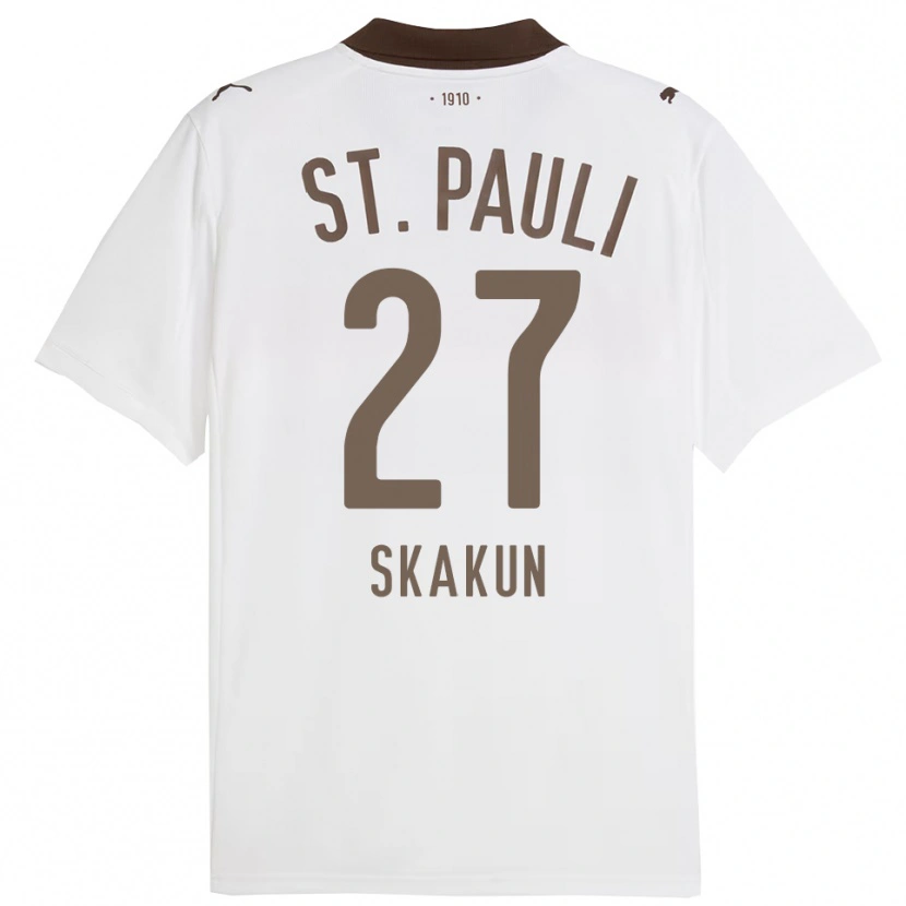 Danxen Kinder Oleg Skakun #27 Weiß Rot Auswärtstrikot Trikot 2025/26 T-Shirt