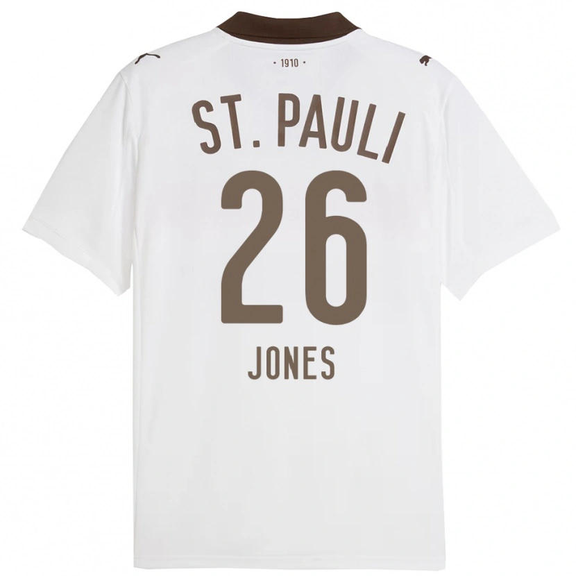 Danxen Kinder Ricky-Jade Jones #26 Weiß Rot Auswärtstrikot Trikot 2025/26 T-Shirt