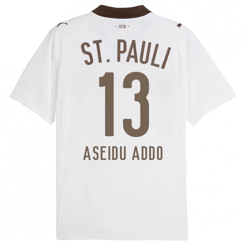Danxen Kinder Joel Aseidu Addo #13 Weiß Rot Auswärtstrikot Trikot 2025/26 T-Shirt