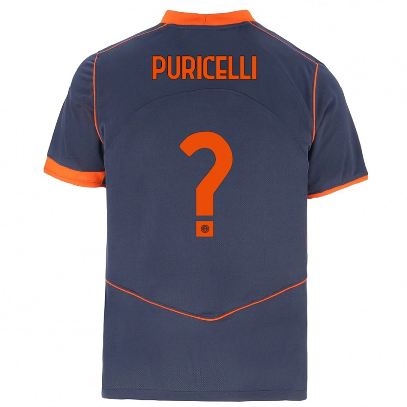 Danxen Kinder Lorenzo Puricelli #0 Grau Orange Ausweichtrikot Trikot 2025/26 T-Shirt