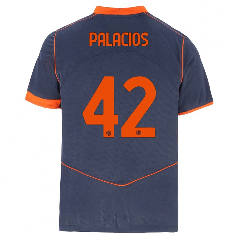 Danxen Kinder Tomás Palacios #42 Grau Orange Ausweichtrikot Trikot 2025/26 T-Shirt