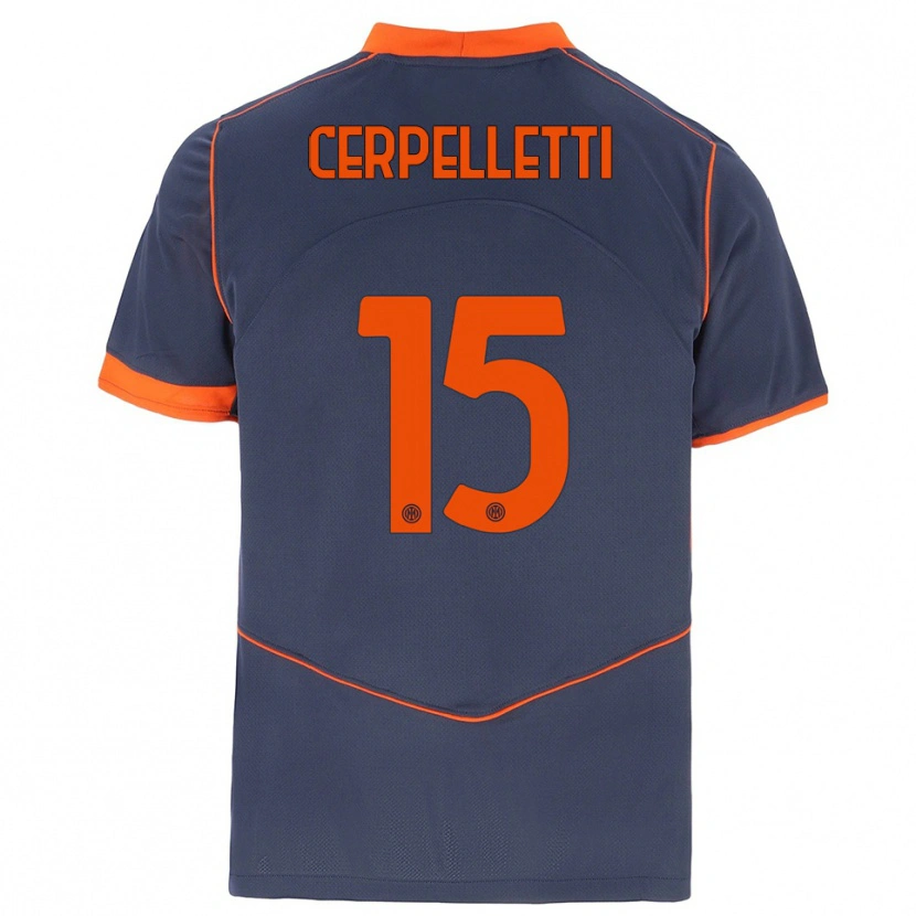 Danxen Kinder Filippo Cerpelletti #15 Grau Orange Ausweichtrikot Trikot 2025/26 T-Shirt