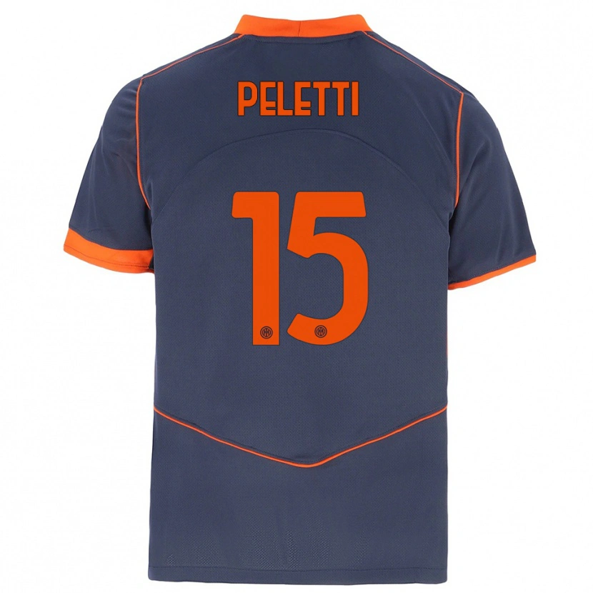 Danxen Kinder Lamberto Peletti #15 Grau Orange Ausweichtrikot Trikot 2025/26 T-Shirt