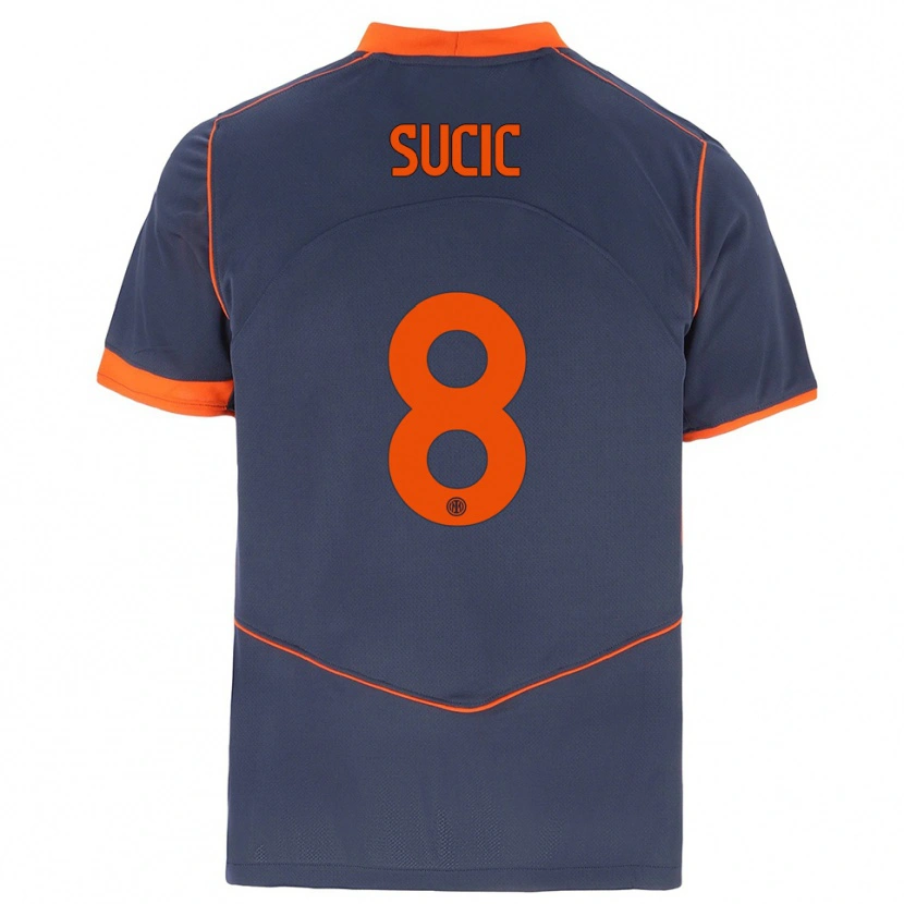 Danxen Kinder Petar Sučić #8 Grau Orange Ausweichtrikot Trikot 2025/26 T-Shirt
