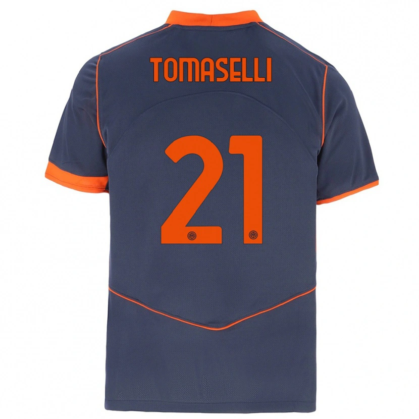Danxen Kinder Martina Tomaselli #21 Grau Orange Ausweichtrikot Trikot 2025/26 T-Shirt