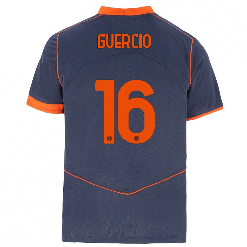 Danxen Kinder Tommaso Guercio #16 Grau Orange Ausweichtrikot Trikot 2025/26 T-Shirt