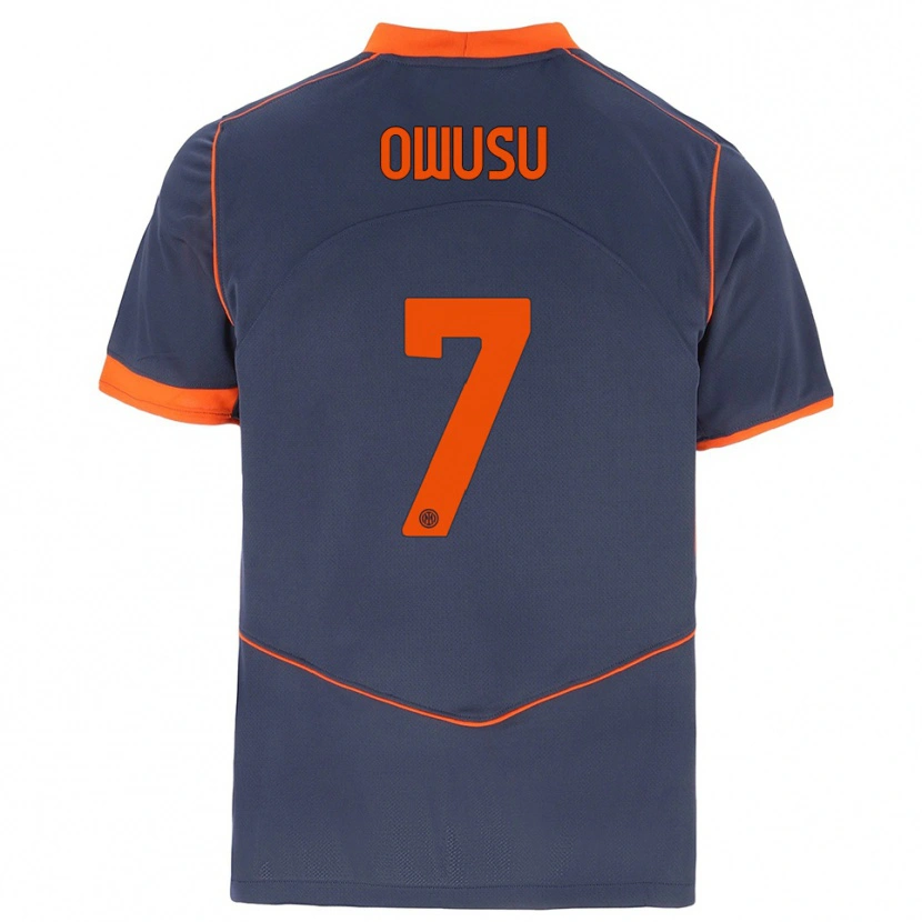 Danxen Kinder Enoch Owusu #7 Grau Orange Ausweichtrikot Trikot 2025/26 T-Shirt