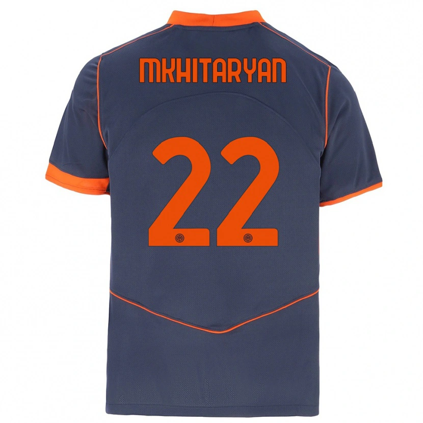 Danxen Kinder Henrikh Mkhitaryan #22 Grau Orange Ausweichtrikot Trikot 2025/26 T-Shirt