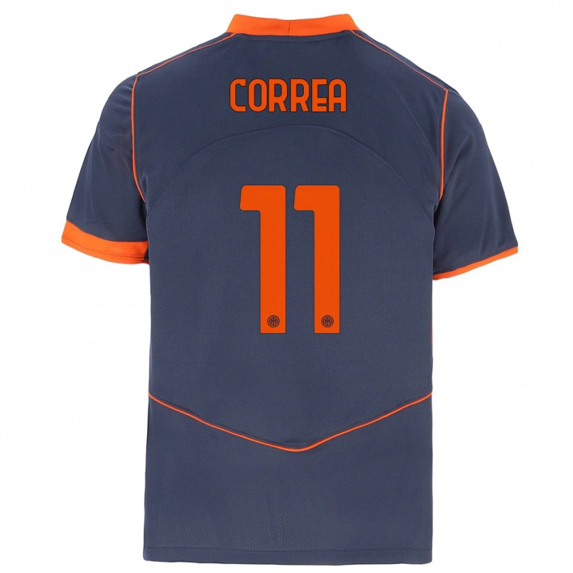 Danxen Kinder Joaquin Correa #11 Grau Orange Ausweichtrikot Trikot 2025/26 T-Shirt