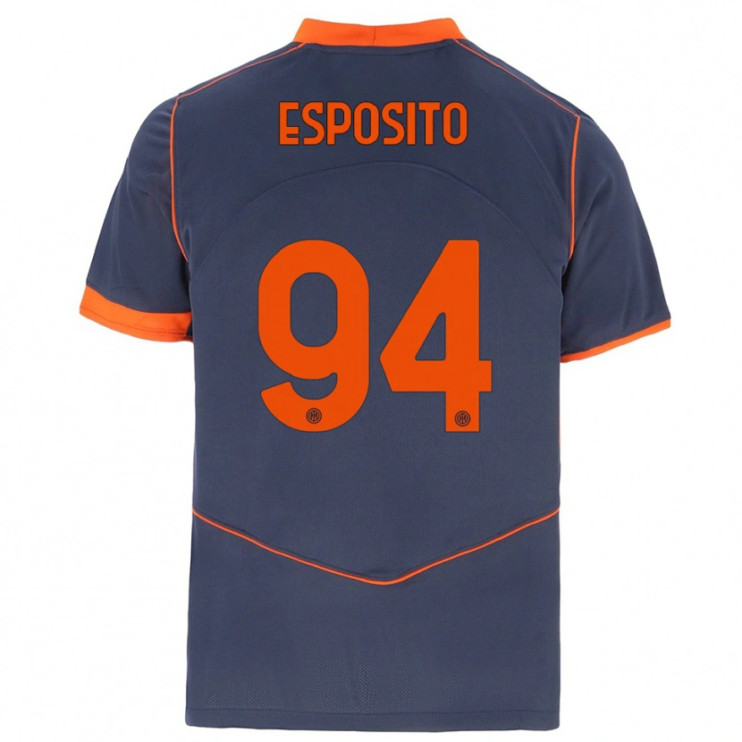 Danxen Kinder Pio Esposito #94 Grau Orange Ausweichtrikot Trikot 2025/26 T-Shirt