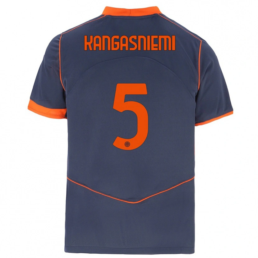 Danxen Kinder Ilari Kangasniemi #5 Grau Orange Ausweichtrikot Trikot 2025/26 T-Shirt