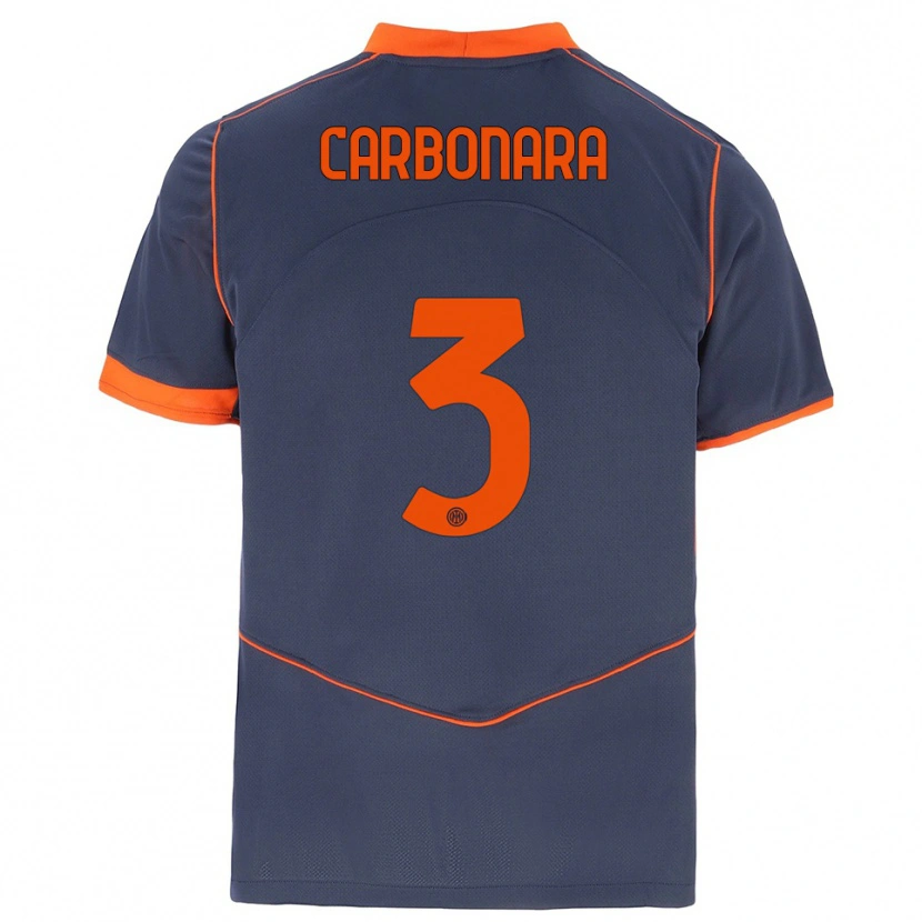 Danxen Kinder Matteo Carbonara #3 Grau Orange Ausweichtrikot Trikot 2025/26 T-Shirt
