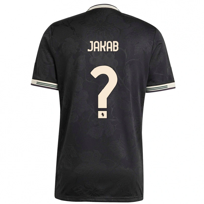Danxen Kinder Mátyás Jakab #0 Schwarz Weiß Grün Ausweichtrikot Trikot 2025/26 T-Shirt