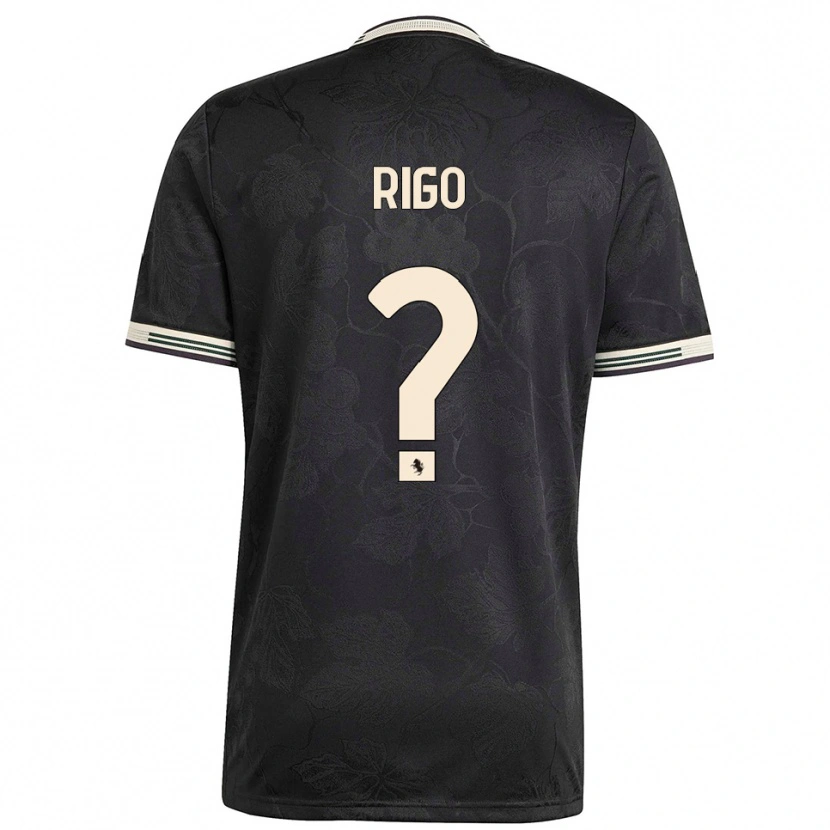 Danxen Kinder Davide Rigo #0 Schwarz Weiß Grün Ausweichtrikot Trikot 2025/26 T-Shirt