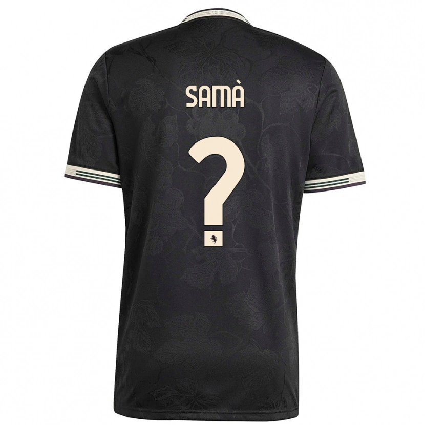 Danxen Kinder Alberto Samà #0 Schwarz Weiß Grün Ausweichtrikot Trikot 2025/26 T-Shirt