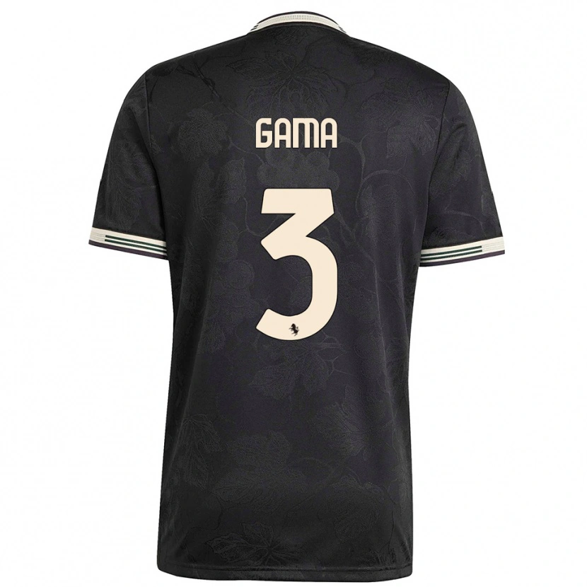 Danxen Kinder Sara Gama #3 Schwarz Weiß Grün Ausweichtrikot Trikot 2025/26 T-Shirt
