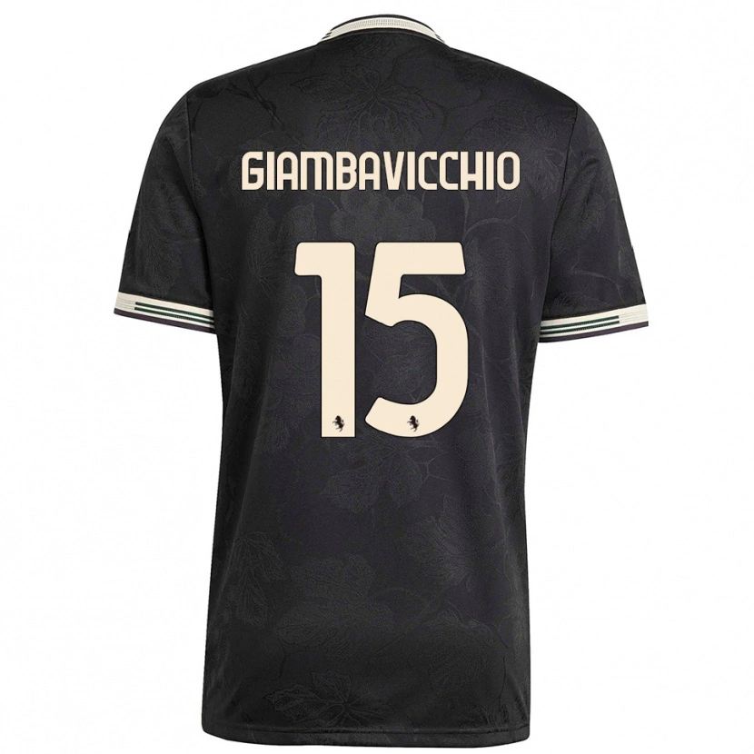 Danxen Kinder Franco Giambavicchio #15 Schwarz Weiß Grün Ausweichtrikot Trikot 2025/26 T-Shirt