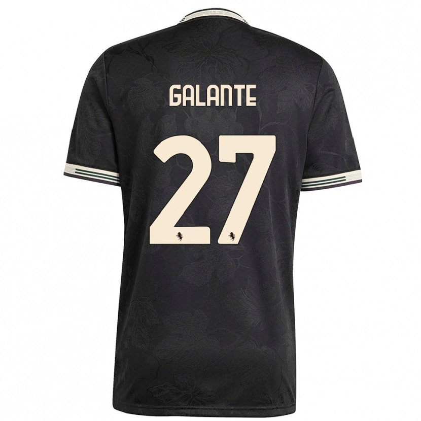 Danxen Kinder Tommaso Galante #27 Schwarz Weiß Grün Ausweichtrikot Trikot 2025/26 T-Shirt