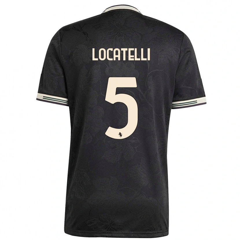 Danxen Kinder Manuel Locatelli #5 Schwarz Weiß Grün Ausweichtrikot Trikot 2025/26 T-Shirt
