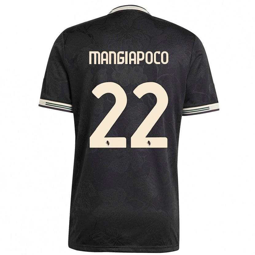 Danxen Kinder Stefano Mangiapoco #22 Schwarz Weiß Grün Ausweichtrikot Trikot 2025/26 T-Shirt