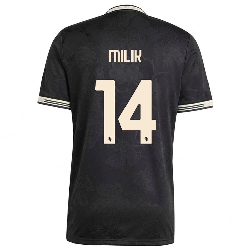 Danxen Kinder Arkadiusz Milik #14 Schwarz Weiß Grün Ausweichtrikot Trikot 2025/26 T-Shirt