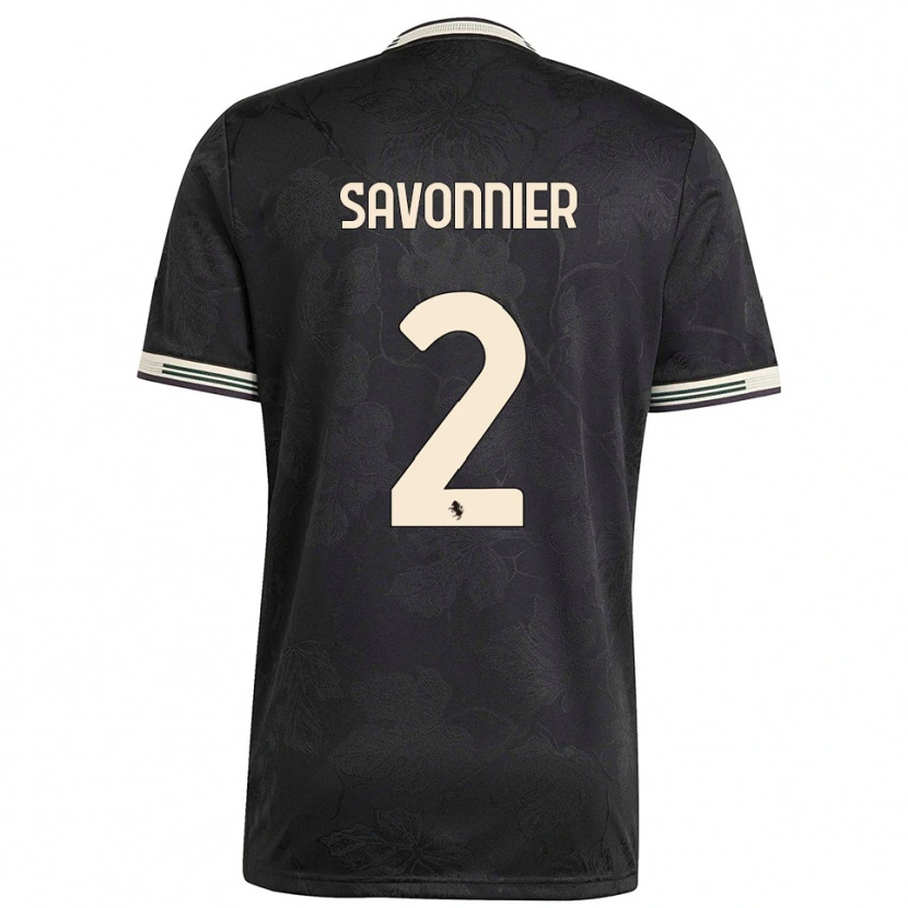 Danxen Kinder Nelson Savonnier #2 Schwarz Weiß Grün Ausweichtrikot Trikot 2025/26 T-Shirt