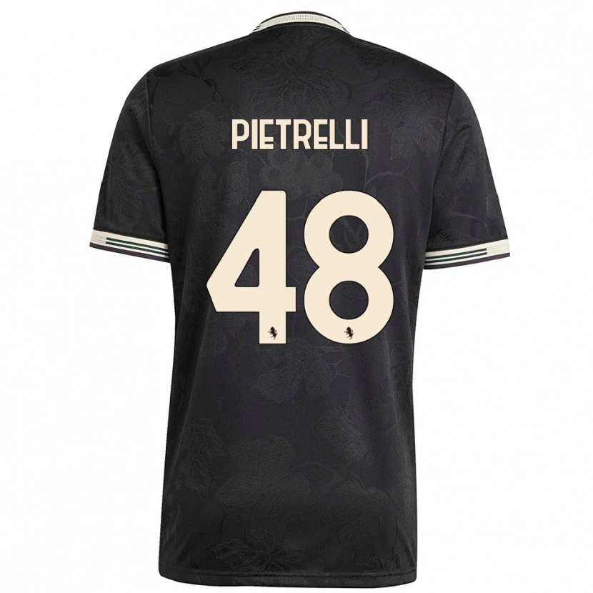 Danxen Kinder Alessandro Pietrelli #48 Schwarz Weiß Grün Ausweichtrikot Trikot 2025/26 T-Shirt