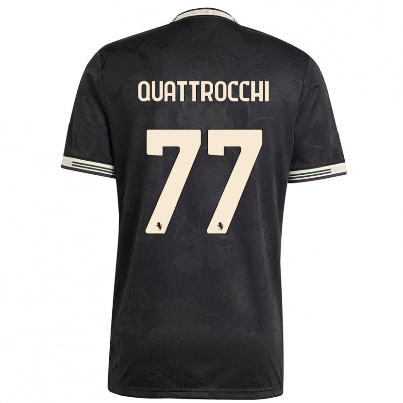 Danxen Kinder Juan Ignacio Quattrocchi #77 Schwarz Weiß Grün Ausweichtrikot Trikot 2025/26 T-Shirt