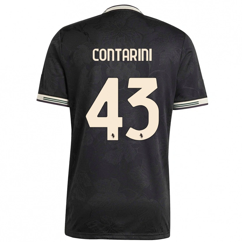 Danxen Kinder Jacopo Contarini #43 Schwarz Weiß Grün Ausweichtrikot Trikot 2025/26 T-Shirt