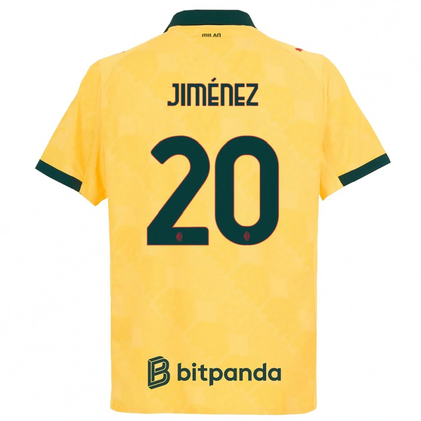 Danxen Kinder Álex Jiménez #20 Gelb Schwarz Ausweichtrikot Trikot 2025/26 T-Shirt