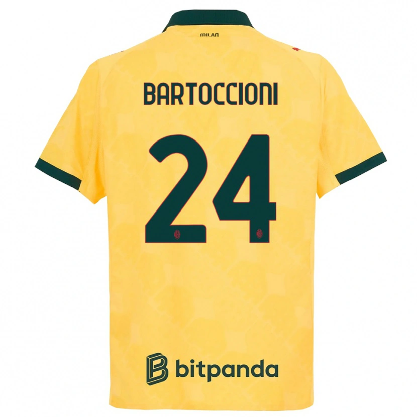 Danxen Kinder Andrea Bartoccioni #24 Gelb Schwarz Ausweichtrikot Trikot 2025/26 T-Shirt