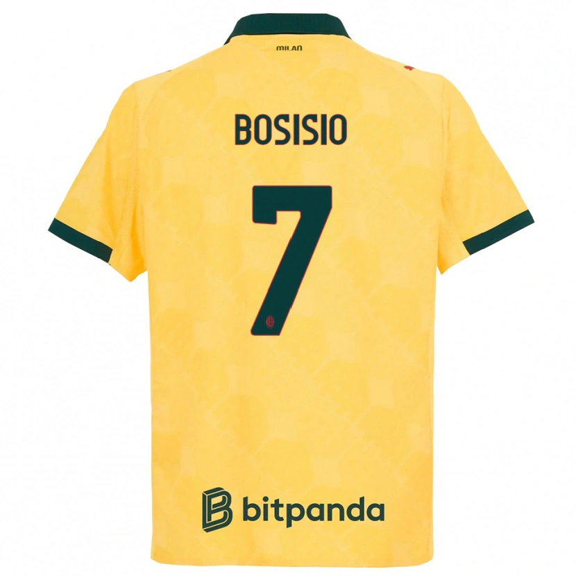 Danxen Kinder Josuè Bosisio #7 Gelb Schwarz Ausweichtrikot Trikot 2025/26 T-Shirt