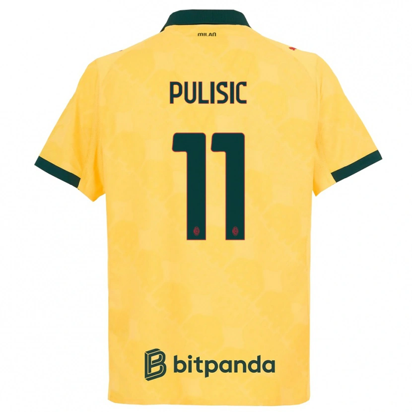 Danxen Kinder Christian Pulisic #11 Gelb Schwarz Ausweichtrikot Trikot 2025/26 T-Shirt