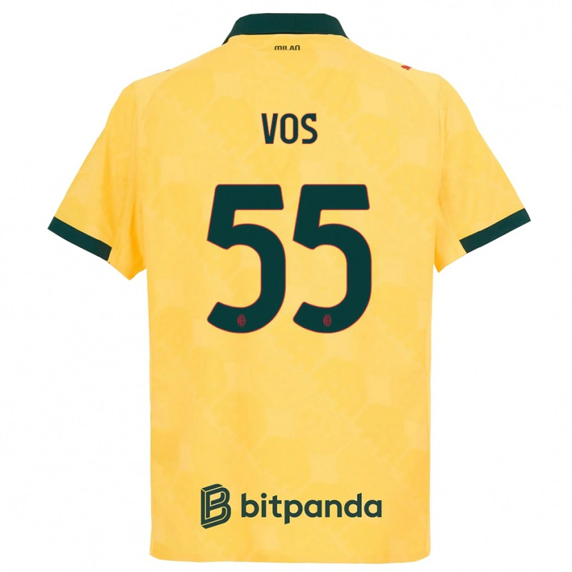 Danxen Kinder Silvano Vos #55 Gelb Schwarz Ausweichtrikot Trikot 2025/26 T-Shirt