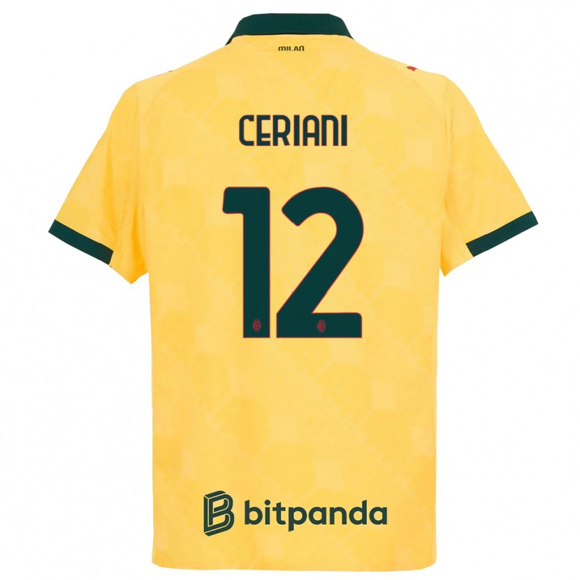 Danxen Kinder Gabriele Ceriani #12 Gelb Schwarz Ausweichtrikot Trikot 2025/26 T-Shirt