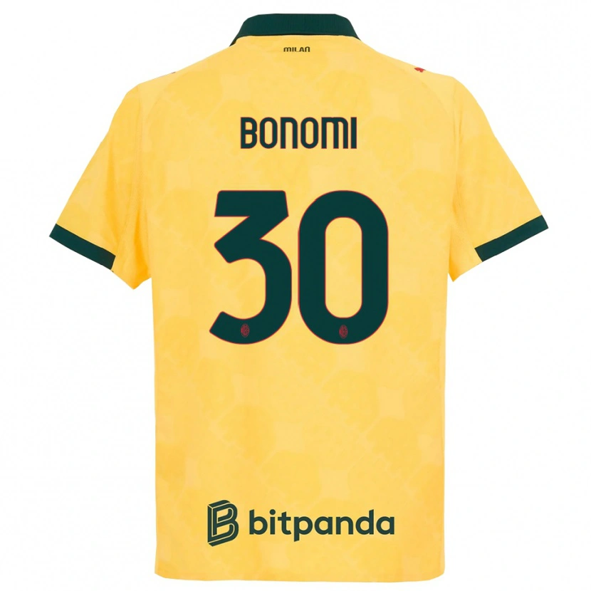 Danxen Kinder Alessandro Bonomi #30 Gelb Schwarz Ausweichtrikot Trikot 2025/26 T-Shirt