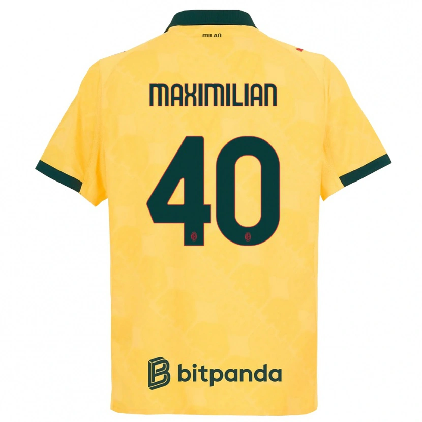 Danxen Kinder Maximilian Ibrahimović #40 Gelb Schwarz Ausweichtrikot Trikot 2025/26 T-Shirt