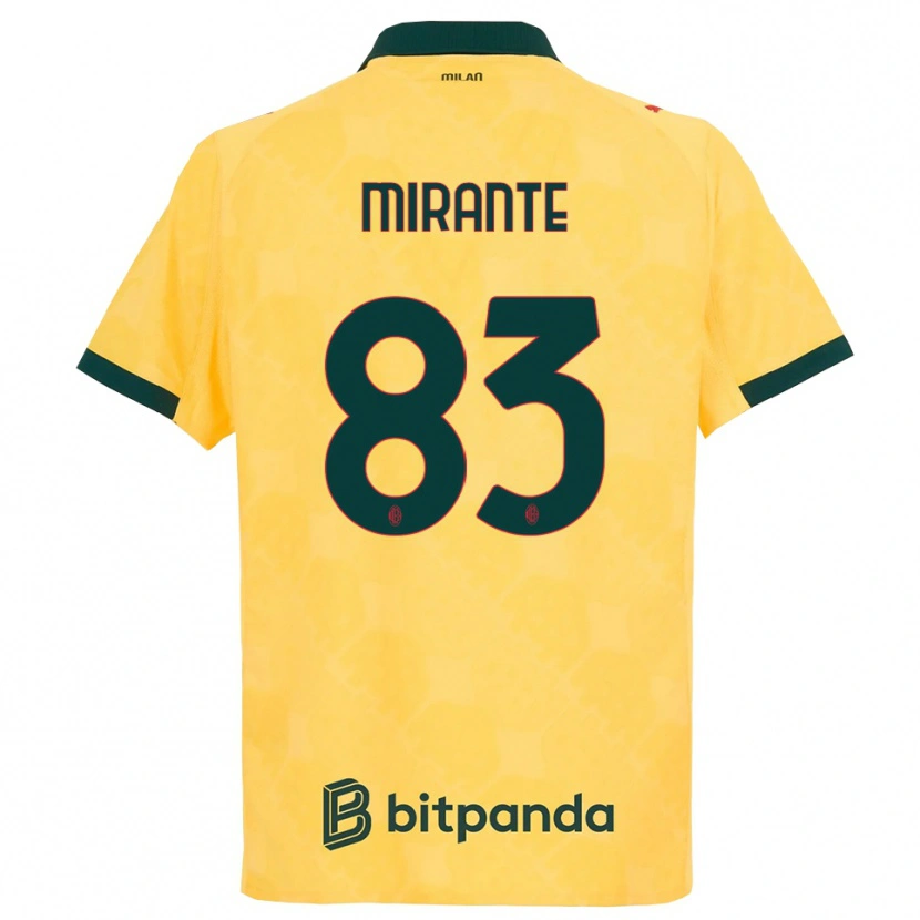 Danxen Kinder Antonio Mirante #83 Gelb Schwarz Ausweichtrikot Trikot 2025/26 T-Shirt