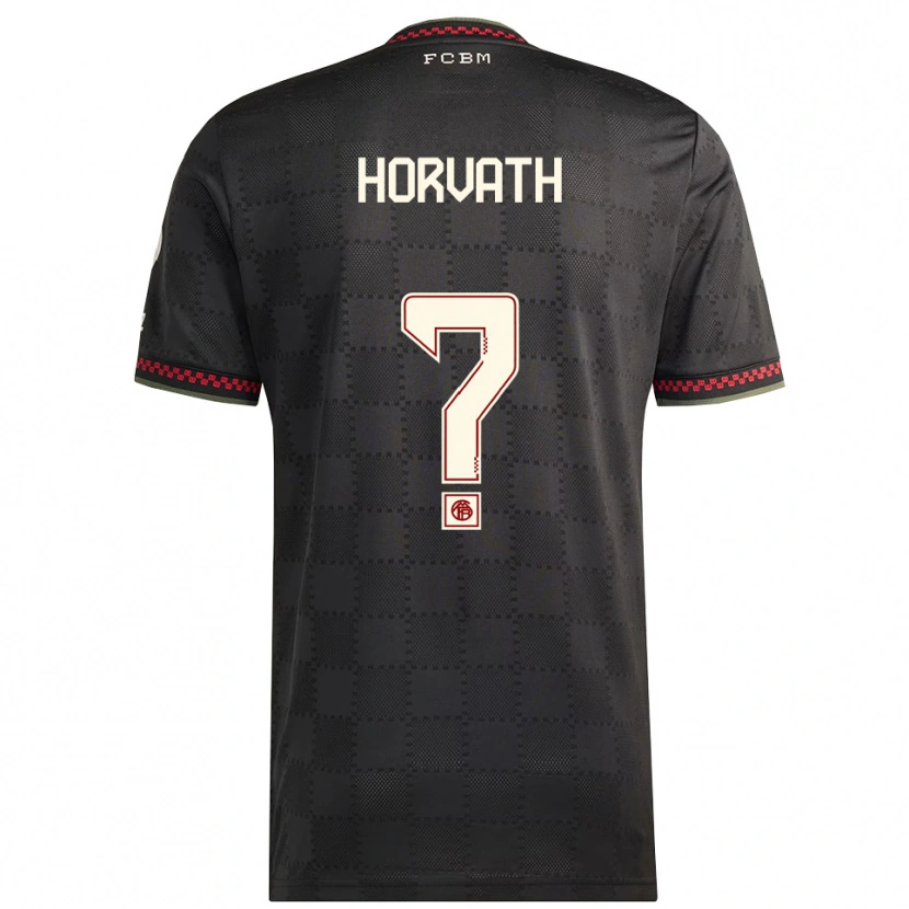 Danxen Kinder Jakob Horvath #0 Schwarz Weiß Ausweichtrikot Trikot 2025/26 T-Shirt