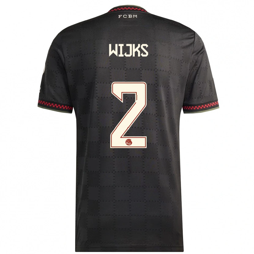 Danxen Kinder Chivano Wijks #2 Schwarz Weiß Ausweichtrikot Trikot 2025/26 T-Shirt