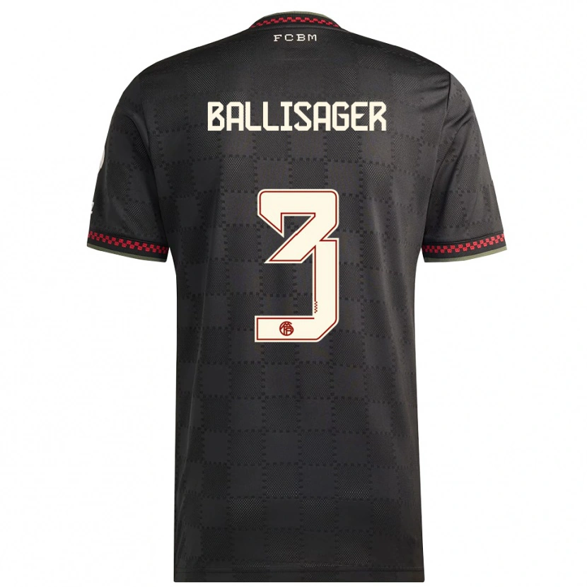 Danxen Kinder Stine Ballisager #3 Schwarz Weiß Ausweichtrikot Trikot 2025/26 T-Shirt