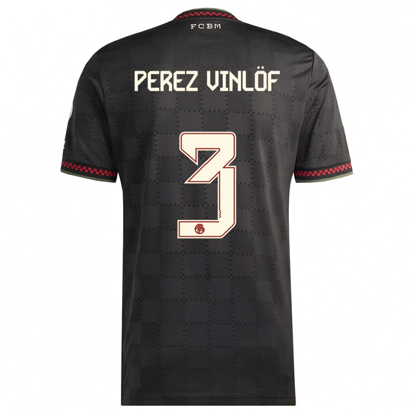 Danxen Kinder Matteo Perez Vinlöf #3 Schwarz Weiß Ausweichtrikot Trikot 2025/26 T-Shirt
