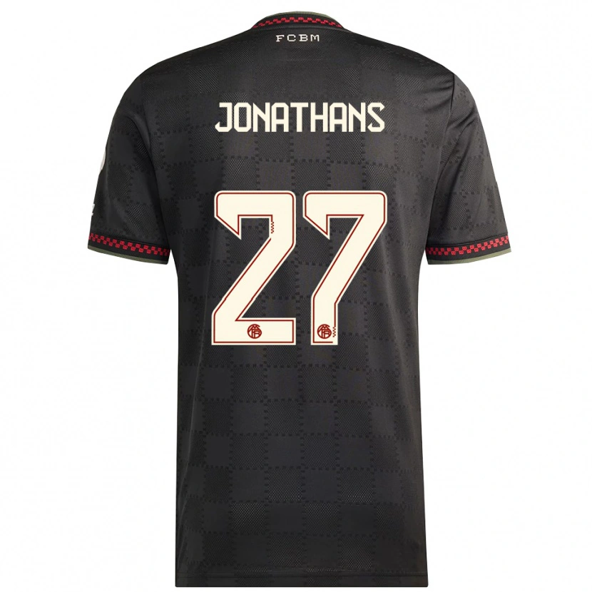 Danxen Kinder David Jonathans #27 Schwarz Weiß Ausweichtrikot Trikot 2025/26 T-Shirt