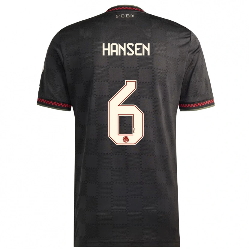 Danxen Kinder Tuva Hansen #6 Schwarz Weiß Ausweichtrikot Trikot 2025/26 T-Shirt