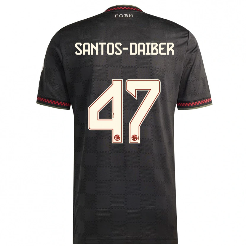 Danxen Kinder David Santos Daiber #47 Schwarz Weiß Ausweichtrikot Trikot 2025/26 T-Shirt