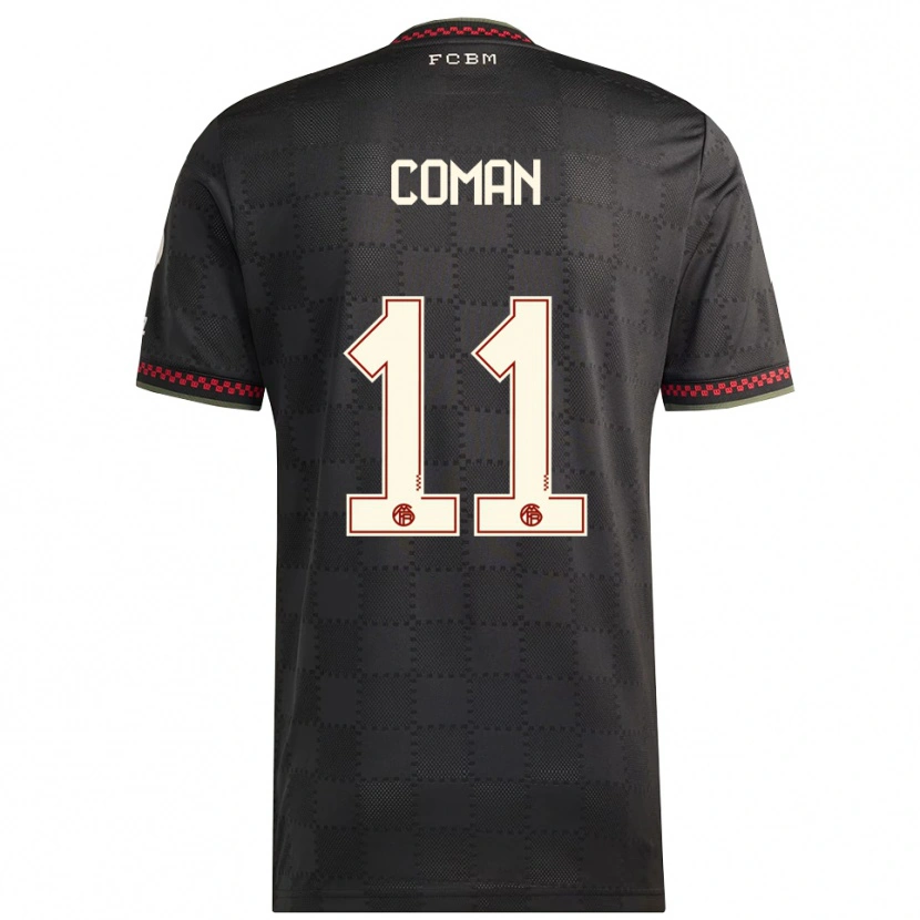 Danxen Kinder Kingsley Coman #11 Schwarz Weiß Ausweichtrikot Trikot 2025/26 T-Shirt