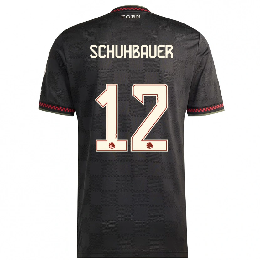 Danxen Kinder Maximilian Schuhbauer #12 Schwarz Weiß Ausweichtrikot Trikot 2025/26 T-Shirt