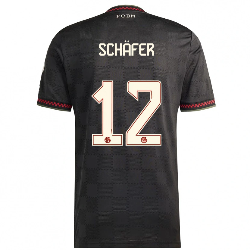 Danxen Kinder Luis Schäfer #12 Schwarz Weiß Ausweichtrikot Trikot 2025/26 T-Shirt